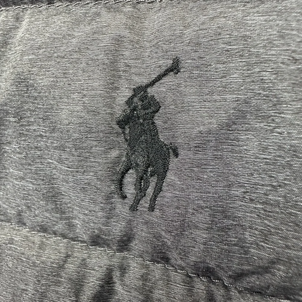 Polo Ralph Lauren Mens XL Gray Duck Down Full Zip Puffer Vest Pony Logo Pockets